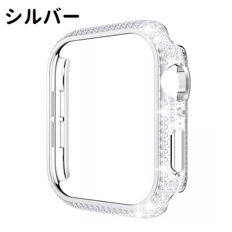 [MO240] ★Apple Watch Bumper case 38mm/40mm/42mm/44mm ★ アップルウォッチ バンパーケース ラインストーン メタリックカラー クリア プラスチック