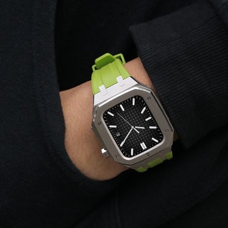 [MO033] ★Apple Watch belt 44mm/45mm★ アップルウォッチ バンパーケース+替えベルト セット シリコン ハイブリッドデザイン カラバリ豊富