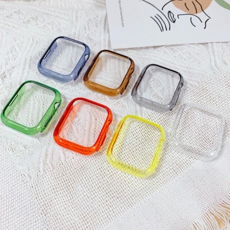 [MO221] ★Apple Watch Bumper case  41mm/45mm ★ アップルウォッチ バンパーケース 色付きクリアカラー クリア 透明 シンプル 汎用性