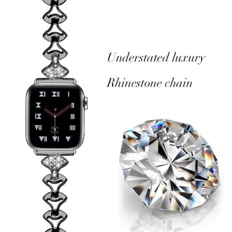 [MO103] ★Apple Watch belt 38mm/41mm/42mm/40mm/44mm/45mm★ アップルウォッチ 替えベルト 華奢 ブレスレット イチョウモチーフ ラインストーン