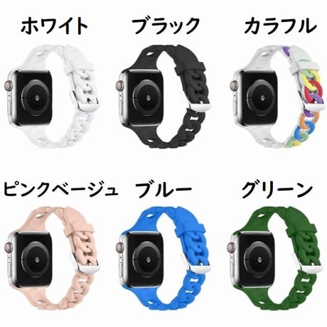 [MO142] ★Apple Watch belt 38mm/41mm/42mm/40mm/44mm/45mm★ アップルウォッチ 替えベルト シリコン リングチェーン 軽量 防水 スポーティー