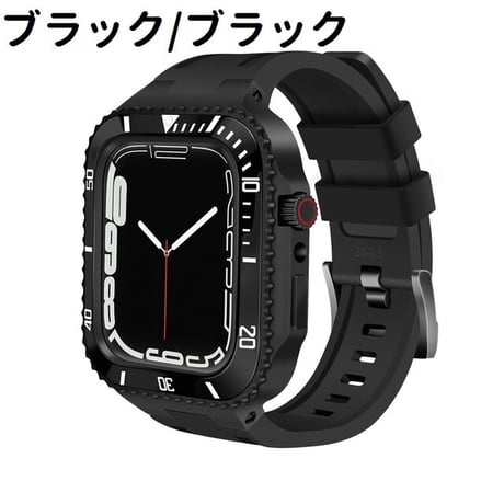 [MO248] ★Apple Watch belt 41mm/45㎜ ★ アップルウォッチ バンパーケース+替えベルト セット ステンレススチール×シリコンベルト ハイブリッド 耐衝撃 防水