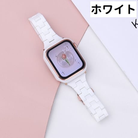 [MO227] ★Apple Watch belt 38mm/40mm/41mm/42㎜/44mm/45mm ★ アップルウォッチ セット レジン 軽量 メタルバックル 細ベルト 華奢見え