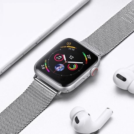 [MO124] ★Apple Watch belt 38mm/41mm/42mm/40mm/44mm/45mm★ アップルウォッチ バンパーケース+替えベルト セット ミラネーゼループ ラインストーン