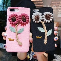 [NW575] ★ iPhone 6 / 6s / 6Plus / 6sPlus / 7 / 7Plus  / 8 / 8Plus / X ★ シェルカバー ケース ハンドメイド風 3D フラワー