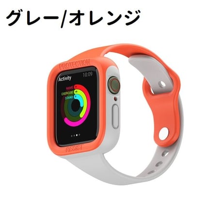 [MO214] ★Apple Watch belt 38mm/41mm/42mm/40mm/44mm/45mm ★ アップルウォッチ バンパーバンド一体型 シリコン バイカラー ビビッドカラー 防水