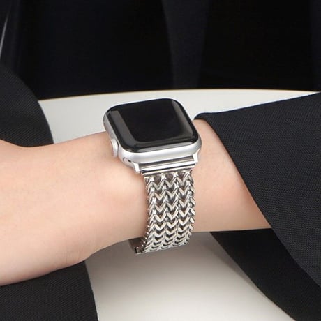 [MO144] ★Apple Watch belt 38mm/41mm/42mm/40mm/44mm/45mm★ アップルウォッチ 替えベルト チェーン メタル ブレスレット 切り替え