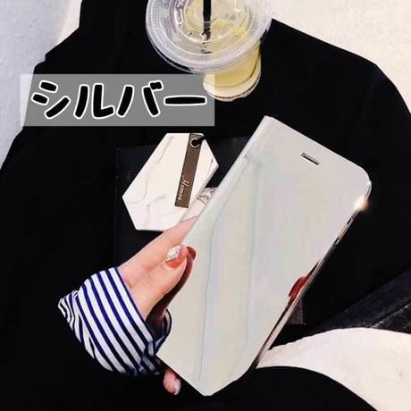 [MD438] ★ iPhone 6 / 6s / 6Plus / 6sPlus / 7 / 7Plus / 8 / 8Plus / X ★ 手帳型 ケース ミラー 綺麗 上品 グラスケース