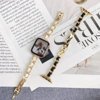 [MO238] ★Apple Watch belt 38mm/40mm/42mm/44mm ★ アップルウォッチ 替えベルト レザーチェーン 細ベルト 異素材ミックス ブレスレット 高見え