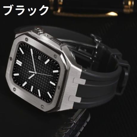 [MO033] ★Apple Watch belt 44mm/45mm★ アップルウォッチ バンパーケース+替えベルト セット シリコン ハイブリッドデザイン カラバリ豊富