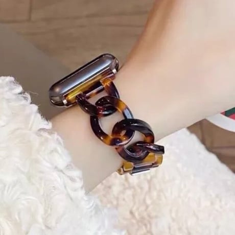 [MO244] ★Apple Watch belt 38mm/40mm/41mm/42mm/44mm/45mm ★ アップルウォッチ 替えベルト チェーン 大理石風 ストーン風 ニュアンスカラー