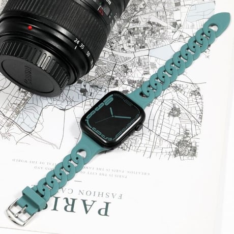 [MO142] ★Apple Watch belt 38mm/41mm/42mm/40mm/44mm/45mm★ アップルウォッチ 替えベルト シリコン リングチェーン 軽量 防水 スポーティー