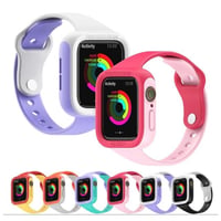 [MO214] ★Apple Watch belt 38mm/41mm/42mm/40mm/44mm/45mm ★ アップルウォッチ バンパーバンド一体型 シリコン バイカラー ビビッドカラー 防水