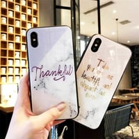 [MD395] ★ iPhone 6 / 6s / 6Plus / 6sPlus / 7 / 7Plus / 8 / 8Plus / X ★ シェルカバー ケース 大理石 メッセージ シンプル