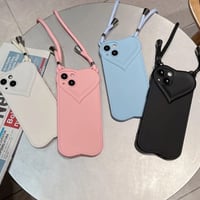 [MO198] ★iPhone12/13/Pro/Pro Max/mini★ iPhoneケース ショルダー シェル型 ハート パステルカラー カメラ保護