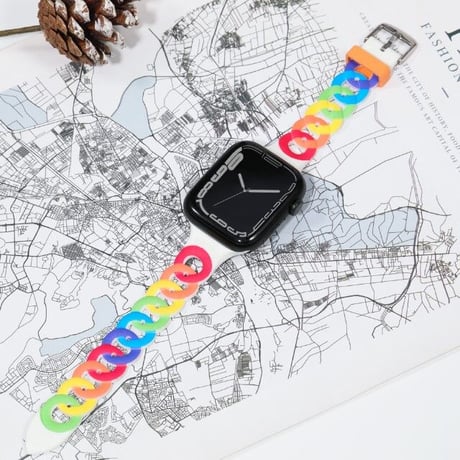 [MO142] ★Apple Watch belt 38mm/41mm/42mm/40mm/44mm/45mm★ アップルウォッチ 替えベルト シリコン リングチェーン 軽量 防水 スポーティー
