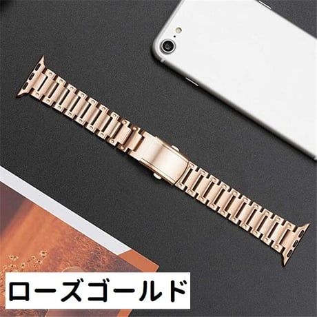 [MO217] ★Apple Watch belt 38mm/41mm/42mm/40mm/44mm/45mm ★ アップルウォッチ 替えベルト ステンレススチール メタリック アクセントホール