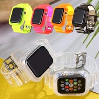 [MO109] ★Apple Watch belt 38mm/42mm/40mm/44mm★ アップルウォッチ 替えベルト バンパーバンド一体型 シリコン クリア