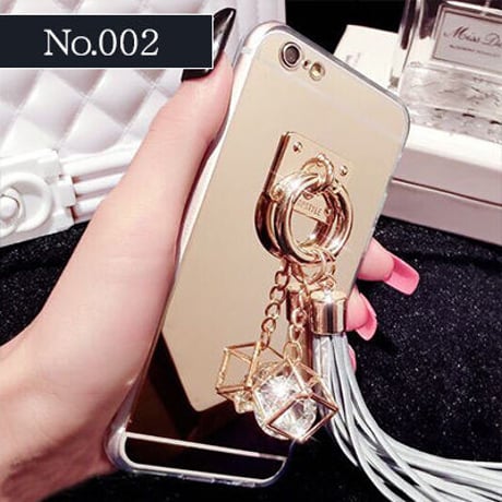 【AO126】★ iPhone6 / 6Plus / 6s / 6sPlus / 7 / 7Plus ★ きらきらストーンビジュー チャーム付 iPhoneケース