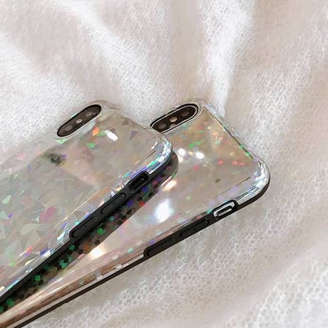 [MD303] ★ iPhone 6 / 6s / 6Plus / 6sPlus / 7 / 7Plus / 8 / 8Plus / X ★ シェルカバー ケース ホログラム きらきら 綺麗
