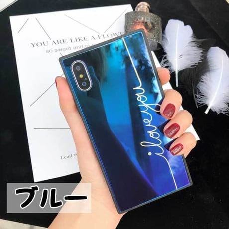 [MD440] ★ iPhone 6 / 6s / 6Plus / 6sPlus / 7 / 7Plus / 8 / 9Plus / X ★ シェルカバー ケース スクエア I love you