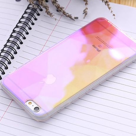 【HY003】★ iPhone 6 / iPhone 6 plus ★ ソフトケース ( オーロラ ピンク )  クリア おしゃれ キレイ 大人 シンプル