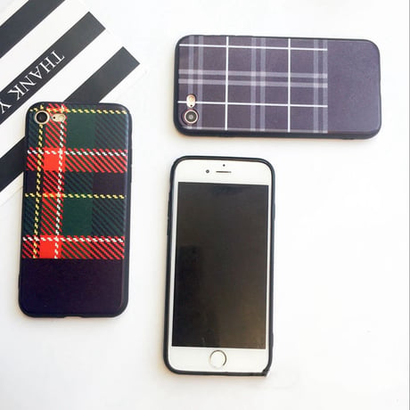 【SI028】★ iPhone 6 / 6s / 6Plus / 6sPlus / 7 / 7Plus ★ シェル型 ケース ( 3パターン ) 英国風 タータン チェック おしゃれ 大人 シンプル