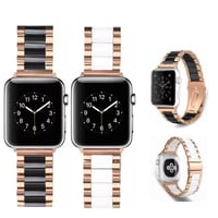 [MO242] ★Apple Watch belt 38mm/40mm/42mm/44mm ★ アップルウォッチ 替えベルト ハイブリッドデザイン バイカラー ステンレススチール ビジネスシーン