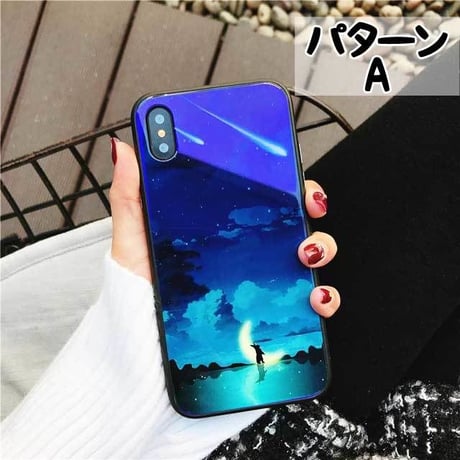 [MD393] ★ iPhone 6 / 6s / 6Plus / 6sPlus / 7 / 7Plus / 8 / 8Plus / X ★ シェルカバー ケース  アート 月 空 アニマル