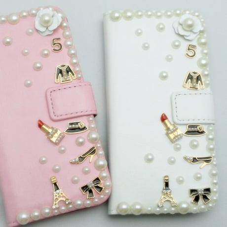 【TH022】★ iPhone 6 ★ おしゃれ デコ 手帳 タイプ iPhone ケース PU レザー ( ピンク ホワイト レッド ) おしゃれ かわいい きれい キュート
