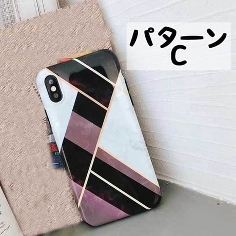 [MD412] ★ iPhone 6 / 6s / 6Plus / 6sPlus / 7 / 7Plus / 8 / 8Plus / X ★ シェルカバー ケース 大理石 ジオメトリック クール