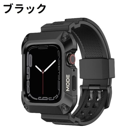 [MO204] ★Apple Watch belt 44mm/45mm★ アップルウォッチ バンパーバンド一体型 TPUベルト ステンレススチールバンパー プロテクター 耐衝撃 スポーティー