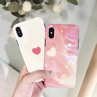 [MD447] ★ iPhone 6 / 6s / 6Plus / 6sPlus / 7 / 7Plus / 8 / 8Plus / X ★ シェルカバー ケース ハート パステル 可愛い フェミニン