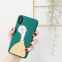 [MD414] ★ iPhone 6 / 6s / 6Plus / 6sPlus / 7 / 7Plus / 8 / 8Plus / X ★ シェルカバー ケース アート イヤホン 個性的