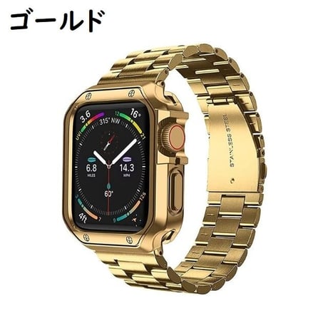 [MO074] ★Apple Watch belt 38mm/40mm/41mm/42mm/44mm/45mm★ アップルウォッチ TPUバンパーケース+ステンレスベルト ラインアクセント ワンカラー