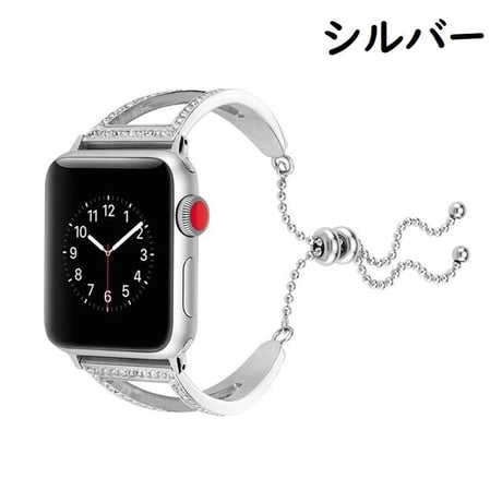 [MO114] ★Apple Watch belt 38mm/41mm/42mm/40mm/44mm/45mm★ アップルウォッチ 替えベルト 三角 ラインストーン ボールチェーン ステンレススチール