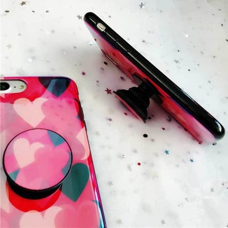 [MD441] ★ iPhone 6 / 6s / 6Plus / 6sPlus / 7 / 7Plus / 8 / 8Plus / X ★ シェルカバー ケース ハート グラデーション 便利 可愛い