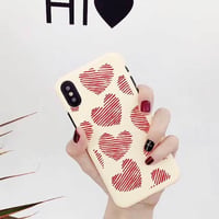 [MD415] ★ iPhone 6 / 6s / 6Plus / 6sPlus / 7 / 7Plus / 8 / 9Plus / X ★ シェルカバー ケース ハート 手描き 可愛い