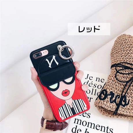 [NW367] ★ iPhone 6 / 6s / 6Plus / 6sPlus / 7 / 7Plus / 8 / 8Plus ★ シェルカバー ケース おしゃれ ガール キャップ 帽子