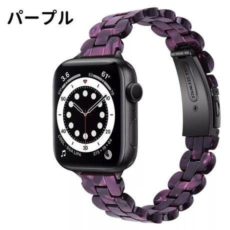 [MO241] ★Apple Watch belt 38mm/40mm/42mm/44mm ★ アップルウォッチ 替えベルト レジン ニュアンスカラー 大理石風 ヒョウ柄 細ベルト 個性的