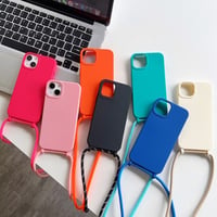 [MO179] ★iPhone7/8/SE(第2.3世代)/12/13/Pro/Pro Max★ iPhoneケース ショルダー ストラップ シェル型 シリコン ポップ シンプル