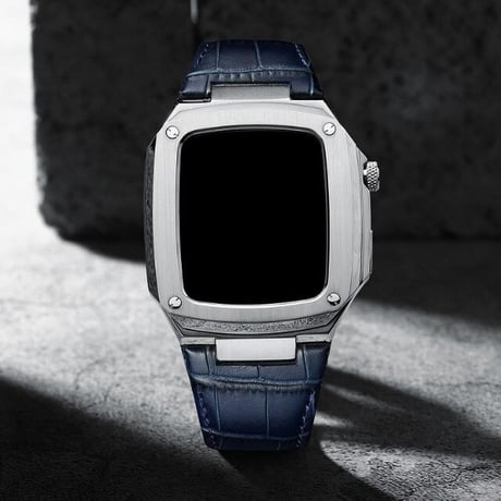[MO063] ★Apple Watch belt 40mm/44mm★ アップルウォッチ バンパーケース+替えベルト クロコダイル風 レザー＆ステンレス 高級感 セット