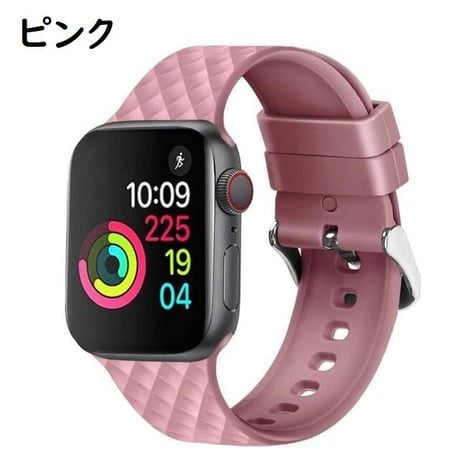 [MO155] ★Apple Watch belt 38mm/42mm/40mm/44mm★ アップルウォッチ 替えベルト シリコン キルティング風 格子柄 シンプル 防水