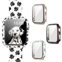 [MO127] ★Apple Watch Bumper Case 38mm/42mm/40mm/44mm★ アップルウォッチ バンパーケース プリント ガラスケース アニマル柄 花柄