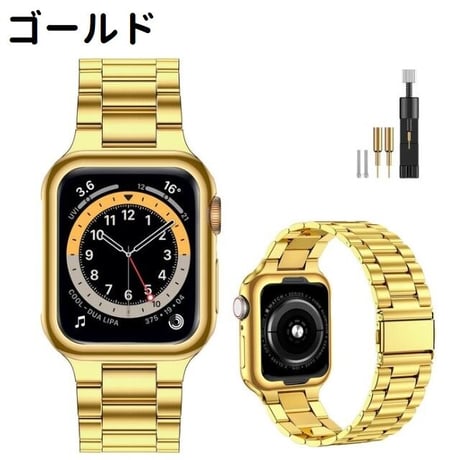 [MO205] ★Apple Watch belt 38mm/41mm/42mm/40mm/44mm/45mm ★ アップルウォッチ 替えベルト メタリック ステンレススチール 調節ツール付き