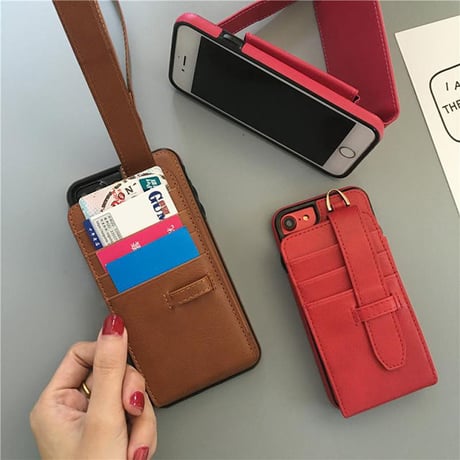 [NW356] ★ iPhone 6 / 6s / 6Plus / 6sPlus / 7 / 7Plus / 8 / 8Plus ★ シェルカバー ケース カード 収納 シンプル レザー
