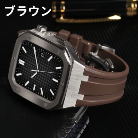 [MO033] ★Apple Watch belt 44mm/45mm★ アップルウォッチ バンパーケース+替えベルト セット シリコン ハイブリッドデザイン カラバリ豊富