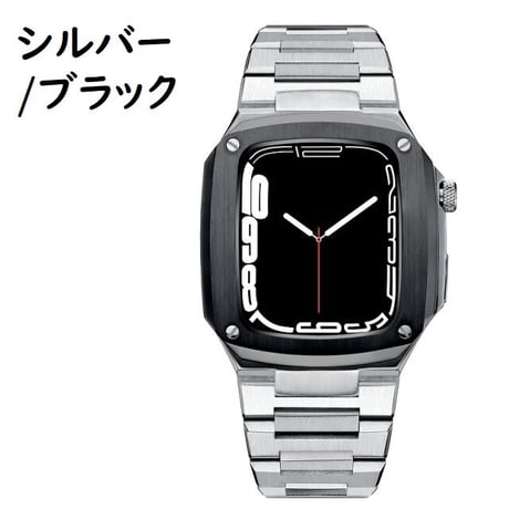 [MO064] ★Apple Watch belt 40mm/44mm★ アップルウォッチ バンパーケース+替えベルト フルメタル 高級感 ワンカラー バイカラー クール