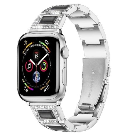 [MO105] ★Apple Watch belt 38mm/41mm/42mm/40mm/44mm/45mm★ アップルウォッチ 替えベルト 宝石風 ストーン風 ラインストーン ステンレススチール
