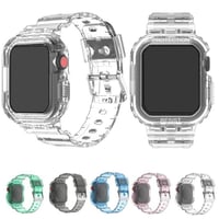[MO234] ★Apple Watch belt 41mm/45mm ★ アップルウォッチ バンパーバンド一体型 色付きクリアカラー ラバー 防水 スポーティー